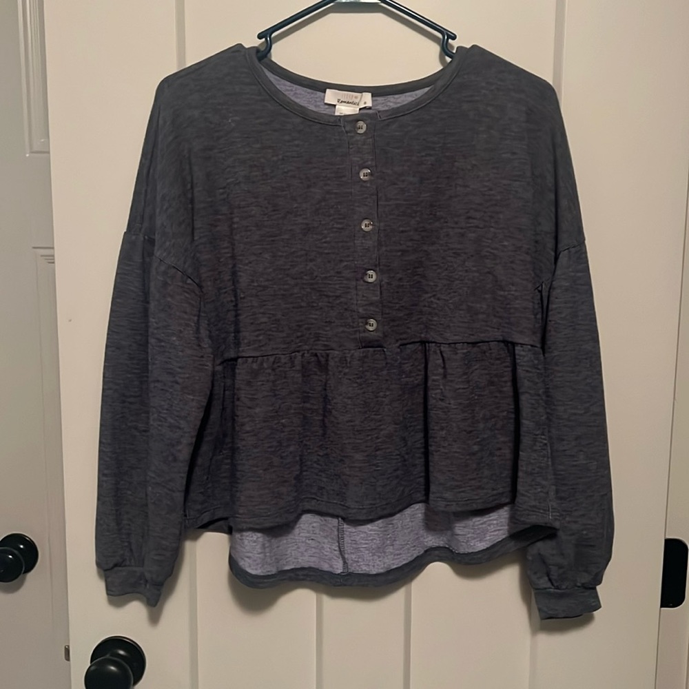 Navy peplum top